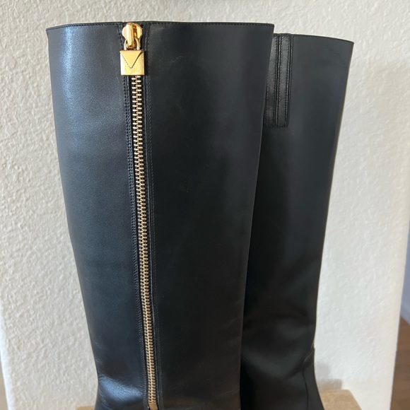 Michael Kors SG17F Tall Leather Boots Black - Picture 7 of 13